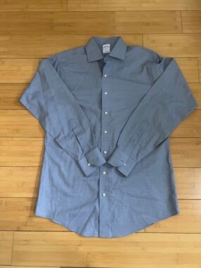 Brooks Brothers Blue Men's Dress Shirt - Point Collar